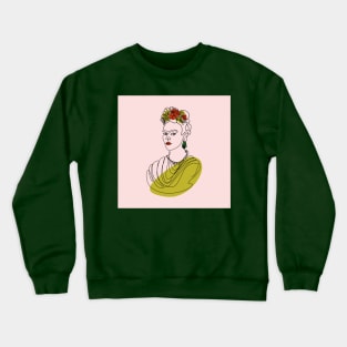 Frida Kahlo vector one line art portrait Crewneck Sweatshirt